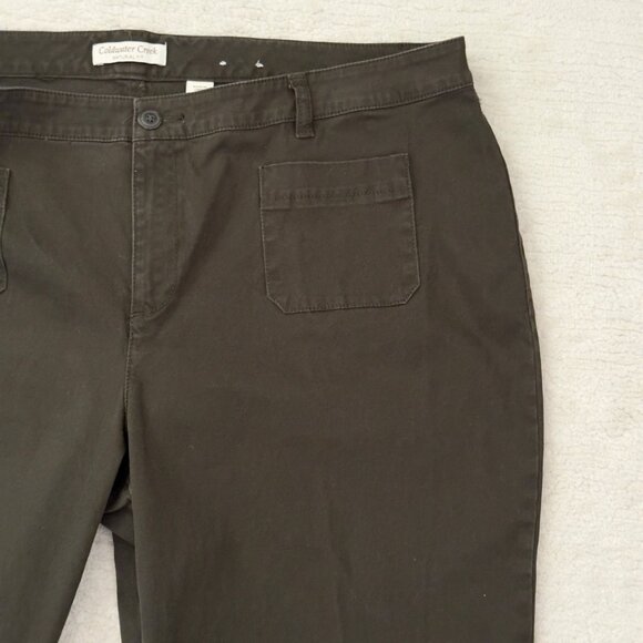 Coldwater Creek Pants Size 18 Olive Green Natural Fit Casual Fall Style - Picture 5 of 12